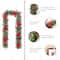 Glitzhome® 9ft. Pre-Lit Greenery Pine Poinsettia and Berries Christmas Garland with LED Lights and Timer